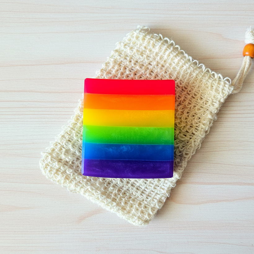 Thumbnail: Rainbow Pride Handcrafted Soap - Orange, Lime, Berry & Coconut