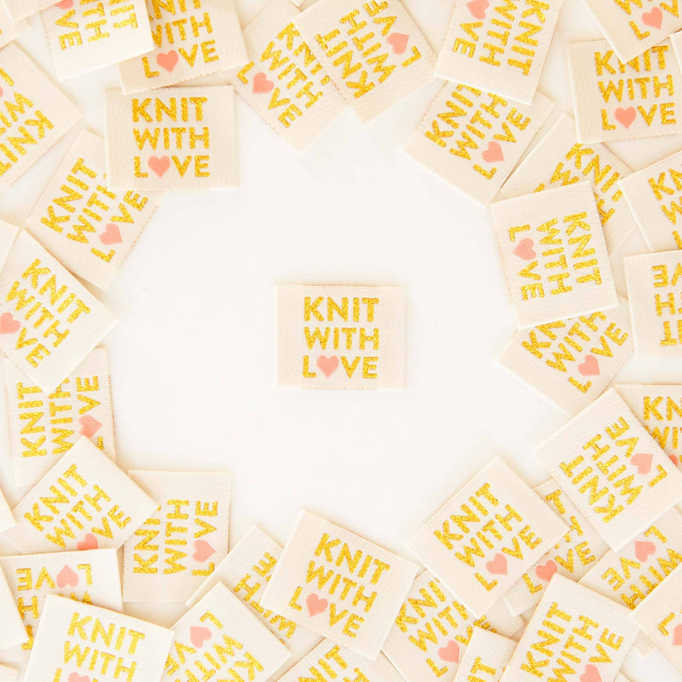 Thumbnail: Knit with Love Woven Labels - Knitting Sewing Clothing Label