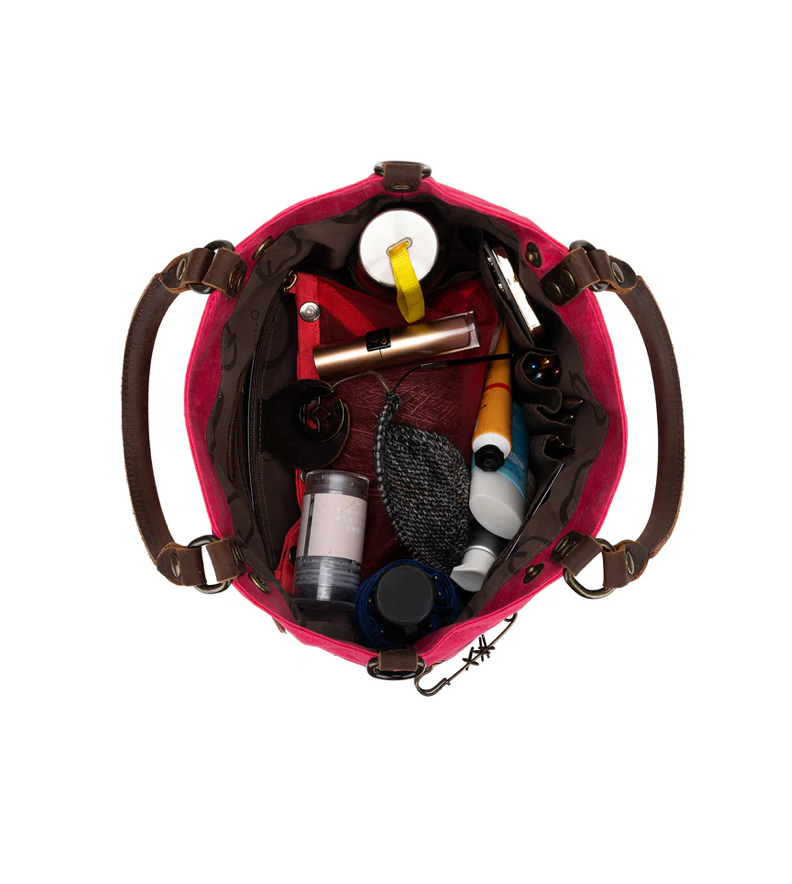 Thumbnail: Della Q Vivid Rose Maker's Canvas Tote