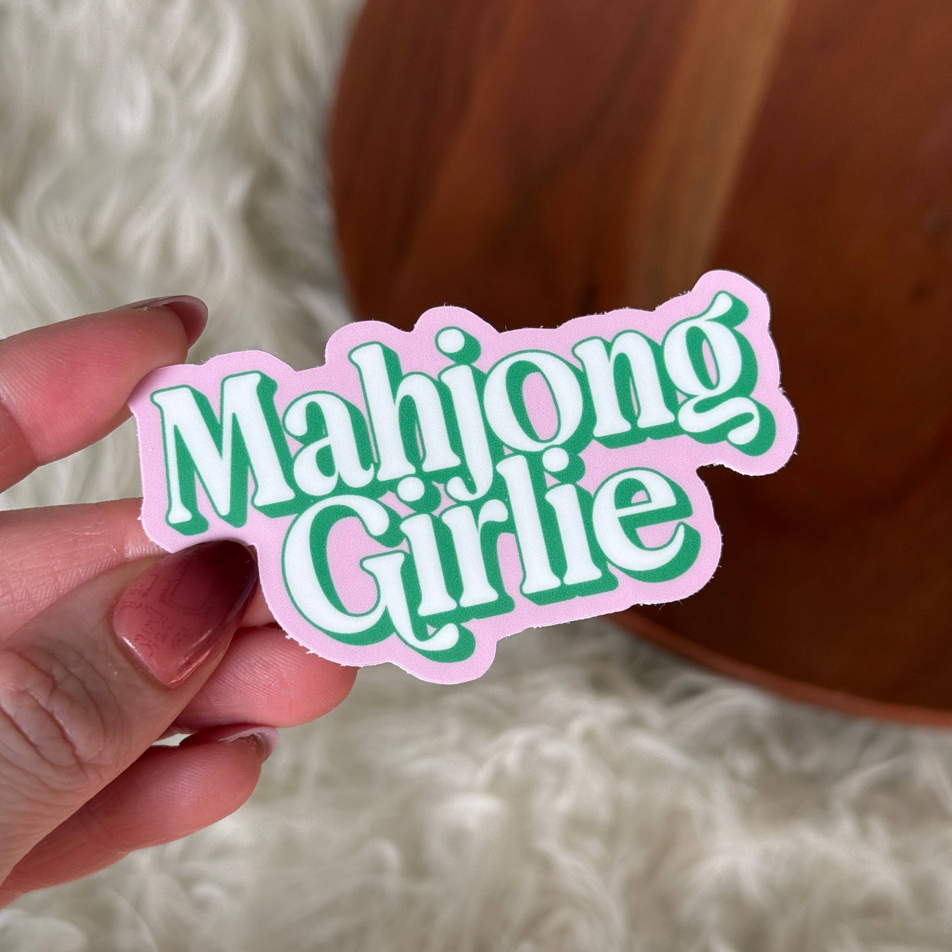 “Mahjong Girlie” Mahjong Sticker - TEXT