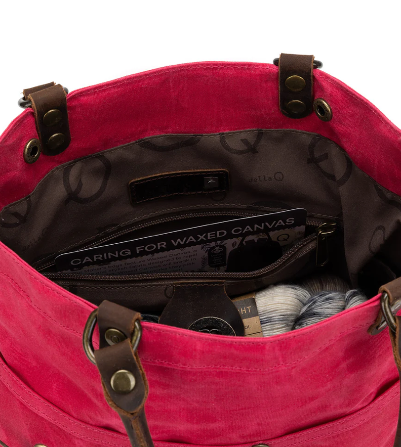 Thumbnail: Della Q Vivid Rose Maker's Canvas Tote