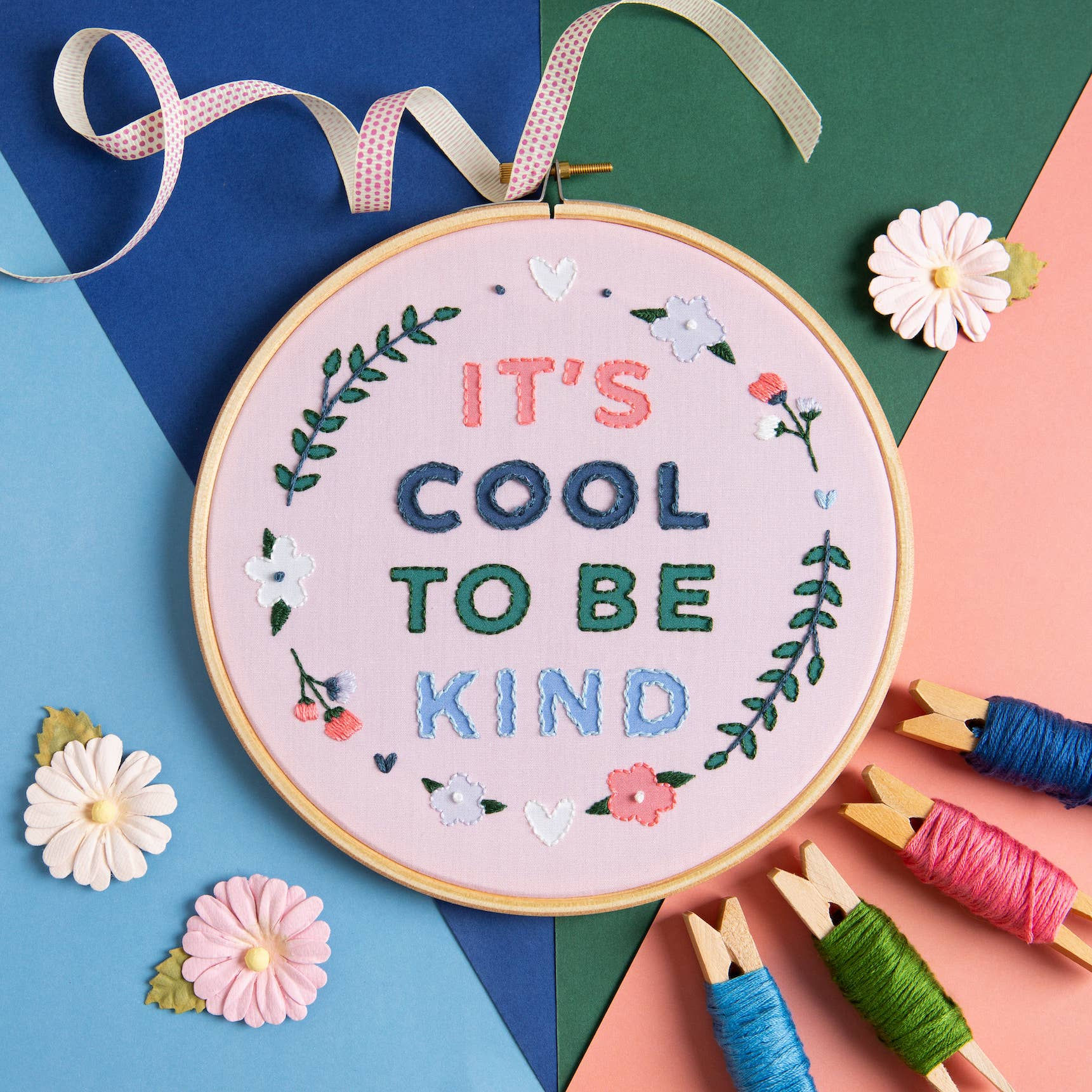 “It's Cool to be Kind” Embroidery Kit