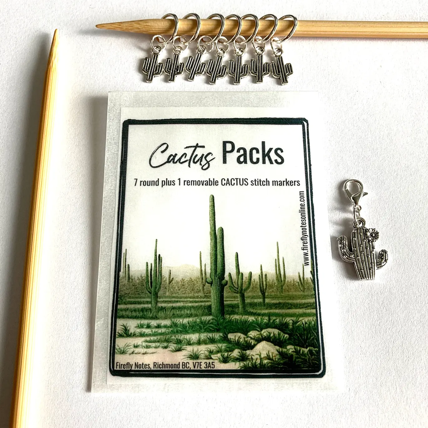 Cactus Stitch Marker Set - Firefly Notes
