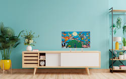 イーゼル卓上設置 32インチモニター