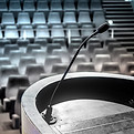 Vue du podium de la conférence