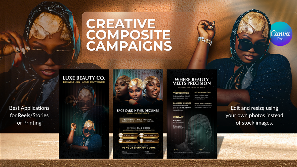 Instagram Reels and Story templates Canva Pro, vertical beauty campaign social media designs Vertical Canva templates for Ins