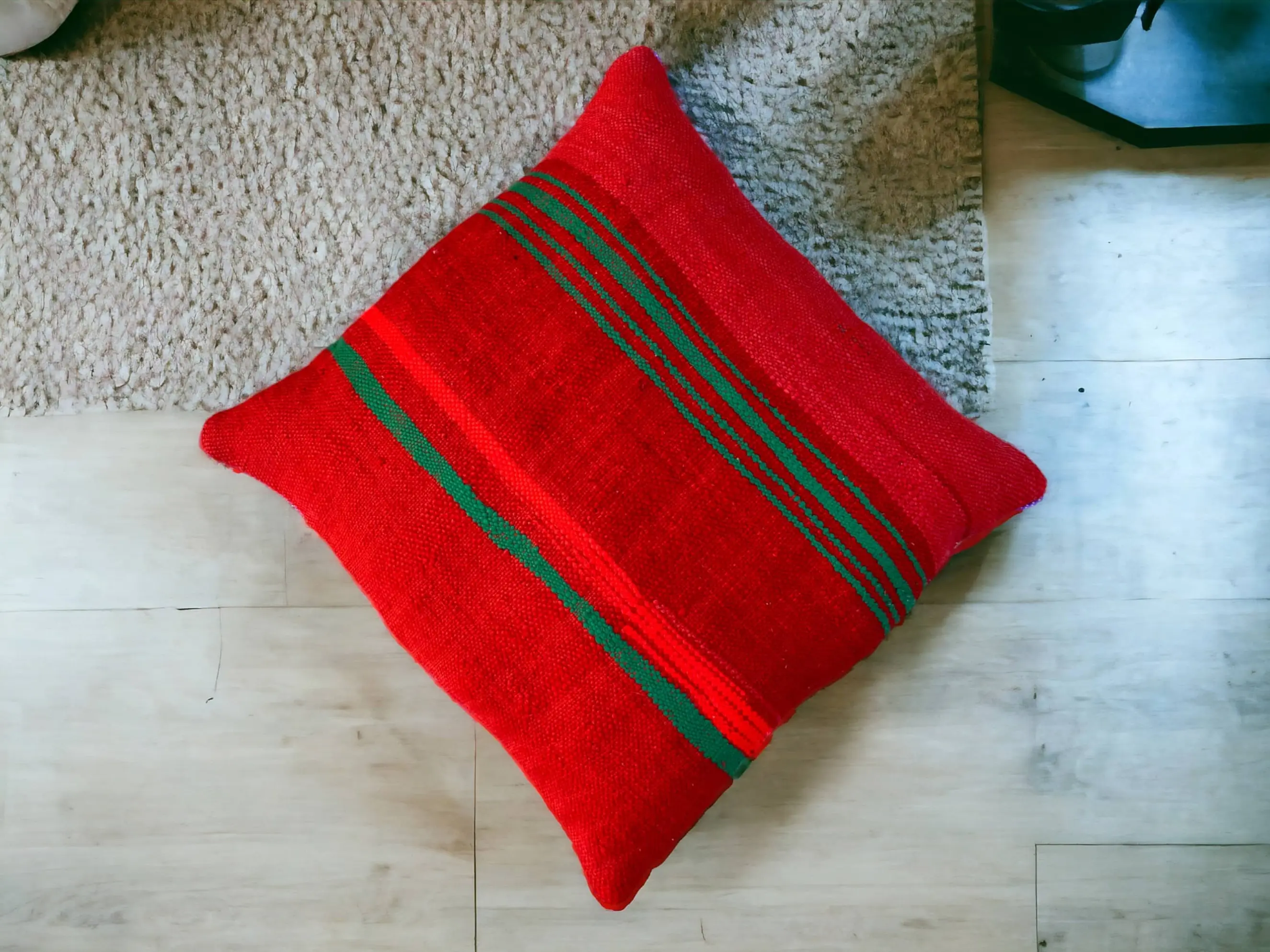 Moroccan Handwoven Kilim Pillow and Berber Style Cushion For Cozy Home Decor