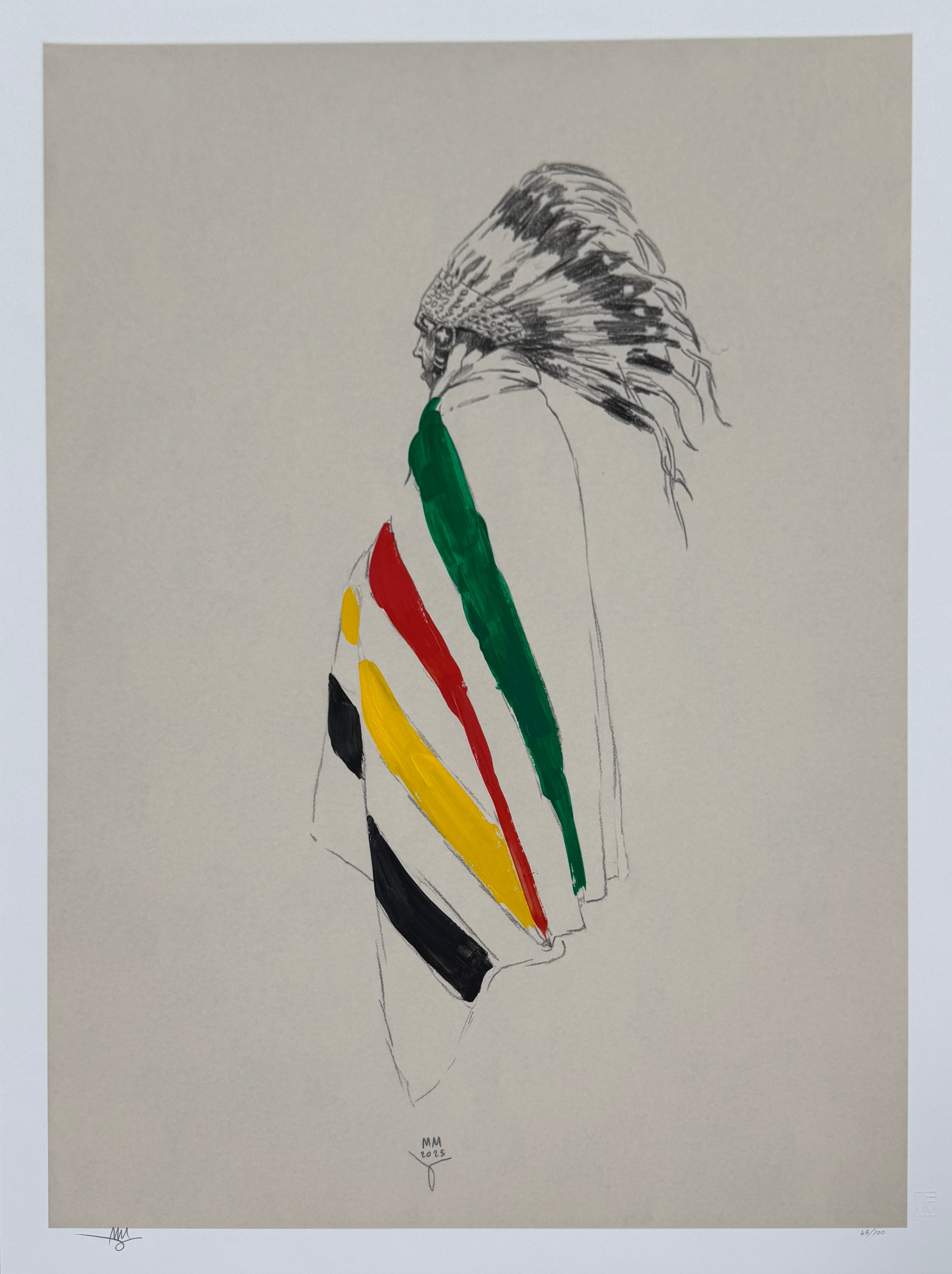 Mark Maggiori **HAND PAINTED** Limited Edition #68/100 Eddie Bad Eagle 26”x20”