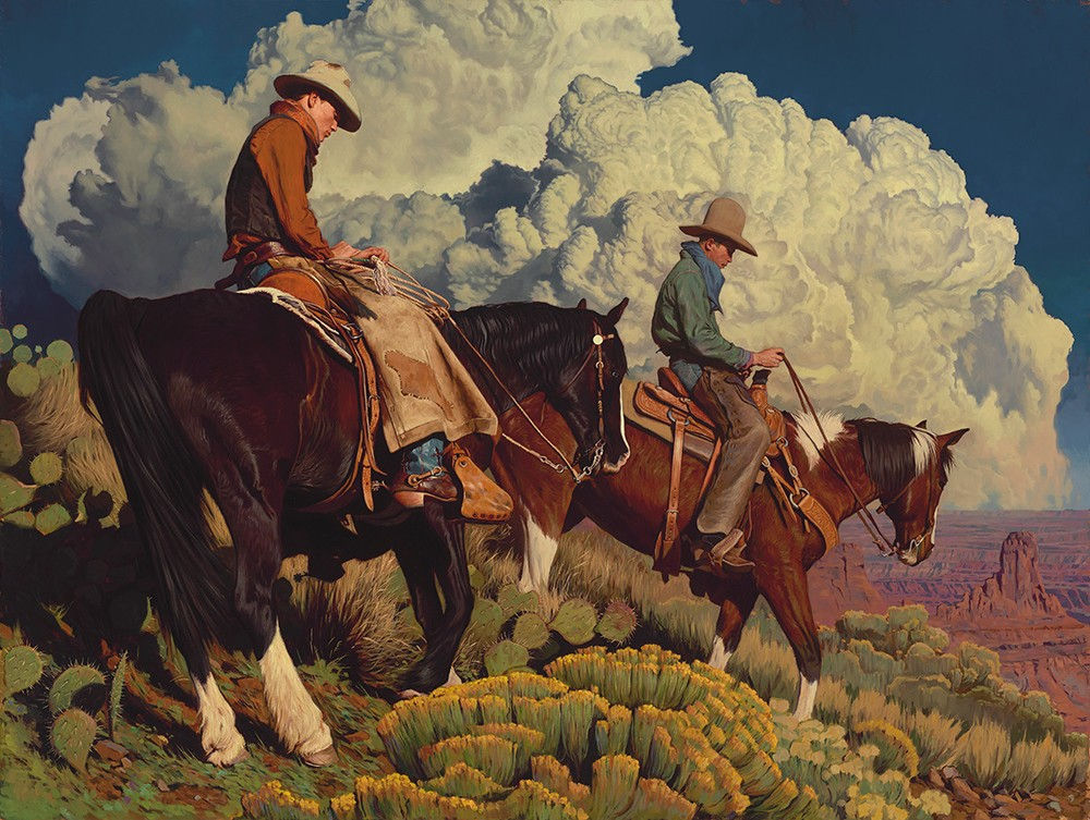 Mark Maggiori Signed Limited Edition XXL CANVAS "West of the Rio Grande" 44"x34"