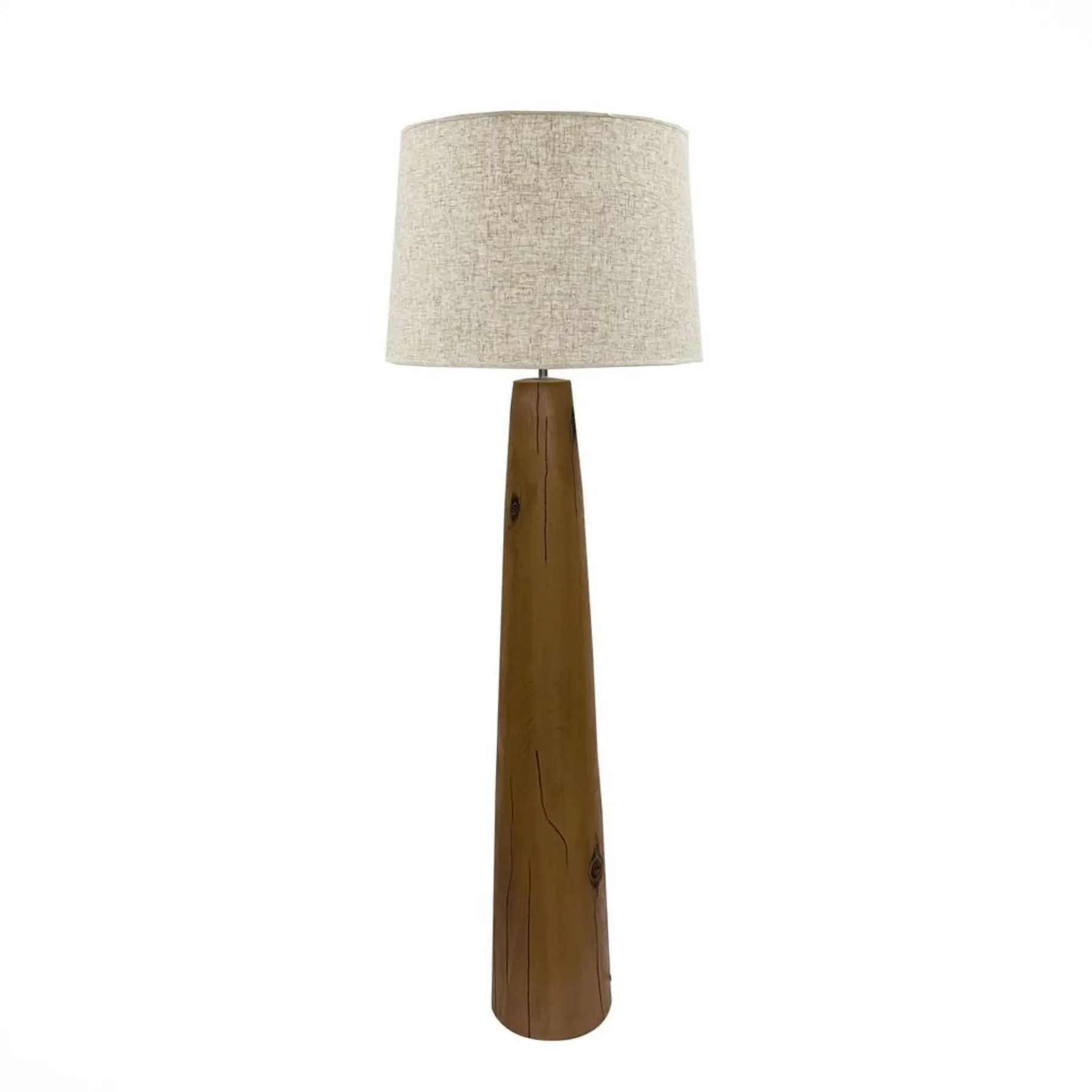 Ely 59" Resin Floor Lamp Wood Finish Base with Linen Shade