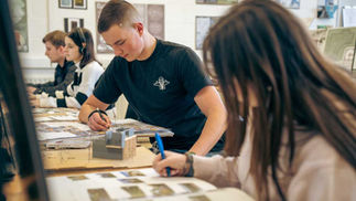 Students focused on artwork at Cavan Institute’s Open Day