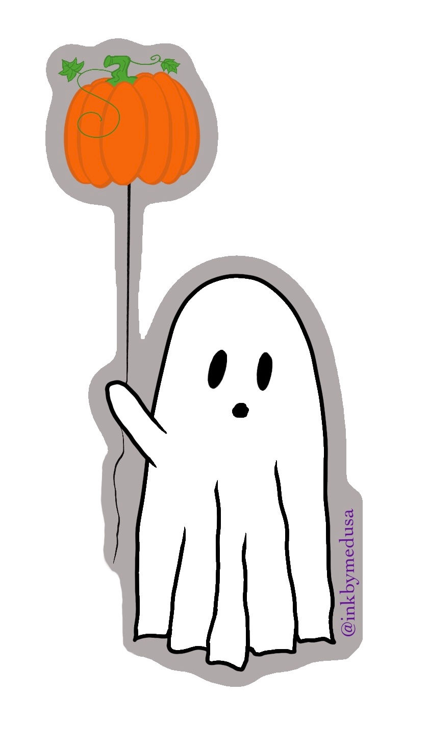 Spooky & Sparkly Ghost Sticker