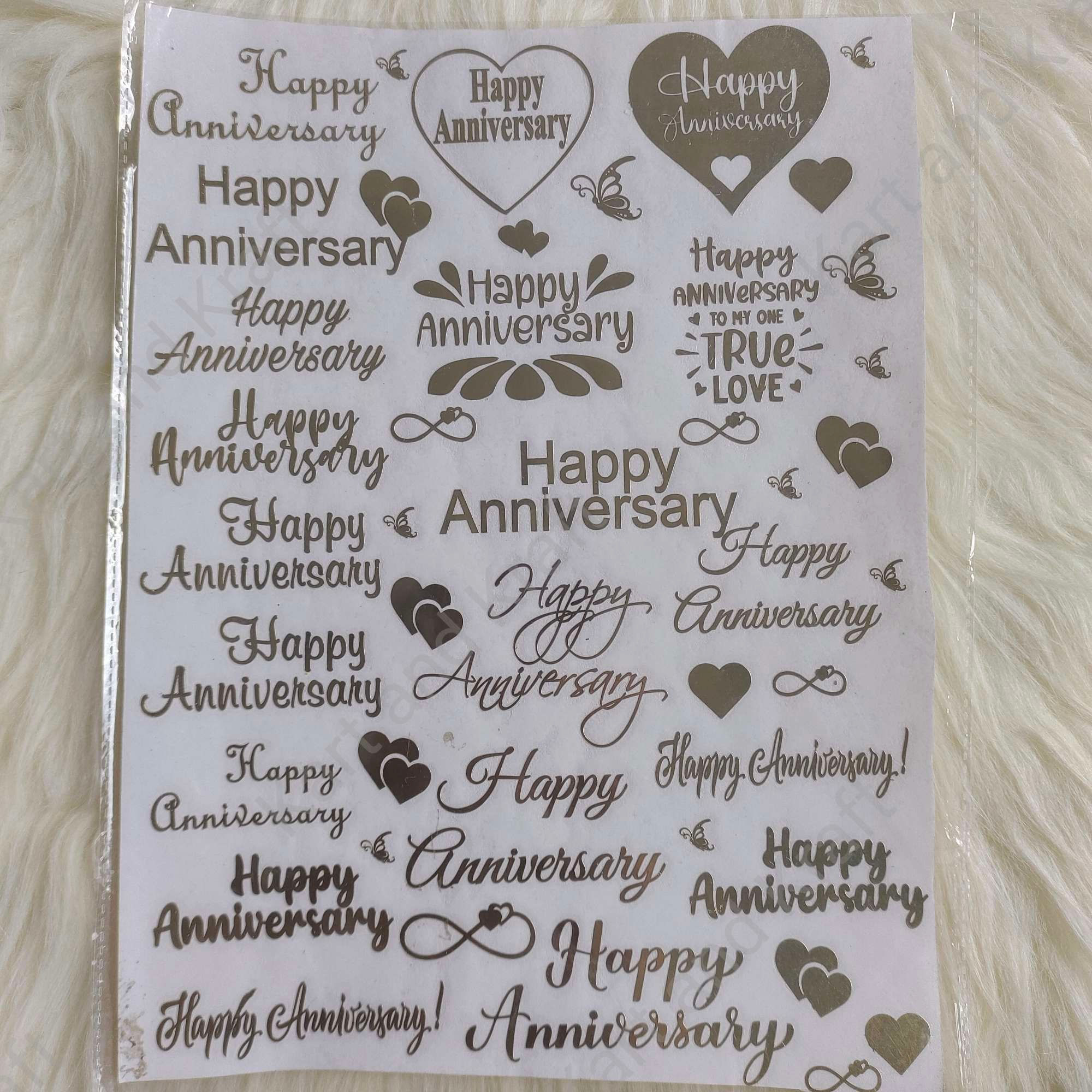 Happy Anniversary Metal Sticker - A4 Size