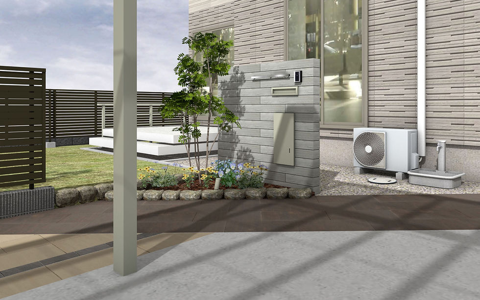 外構のCGデザイン：門周り