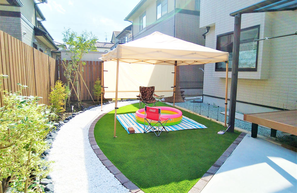 Case42:亘理町 外構工事|リビングから眺めた癒し空間のお庭に劇的リフォーム