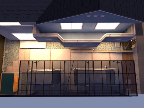 外構デザインCGイメージ／夜間の真上からのイメージ