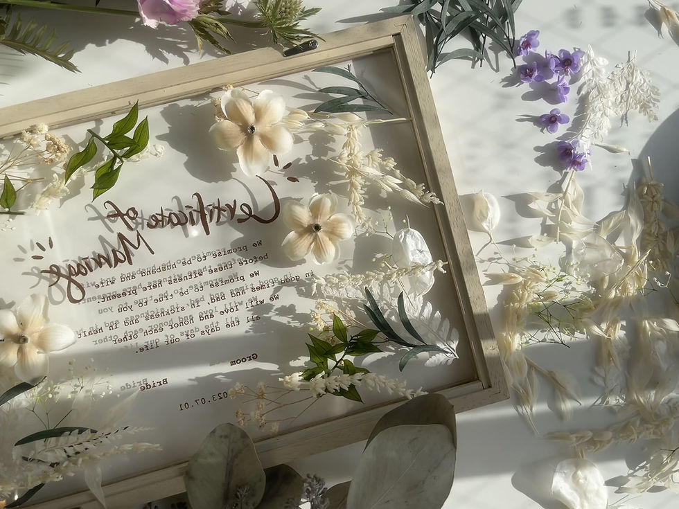 サムネイル： Pressed flower 結婚証明書