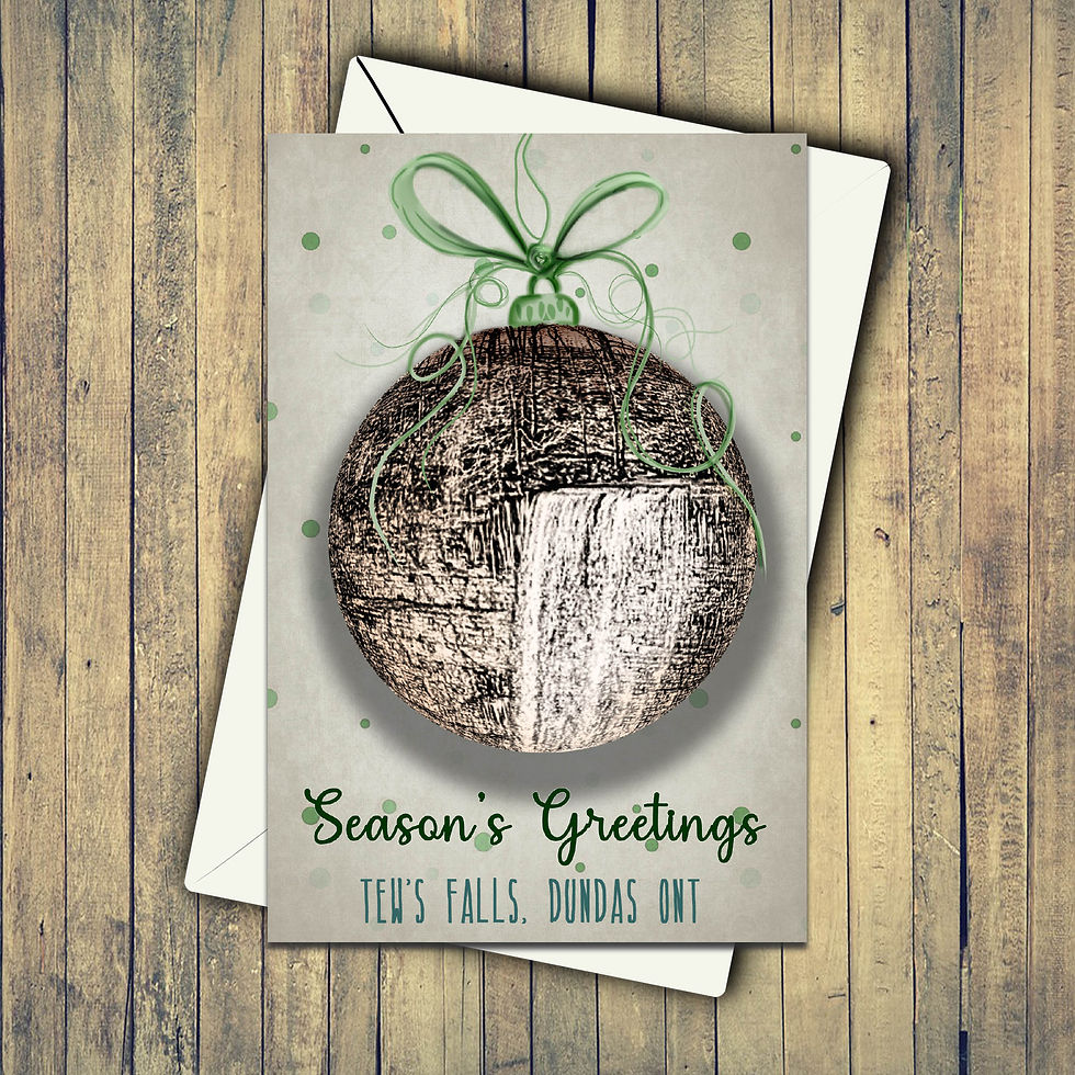 Season's Greeting "Tews Falls Holiday Greeting Card by Hank&Lula