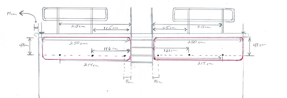 Inflatable Transom Fender | Swim Platform Sketch