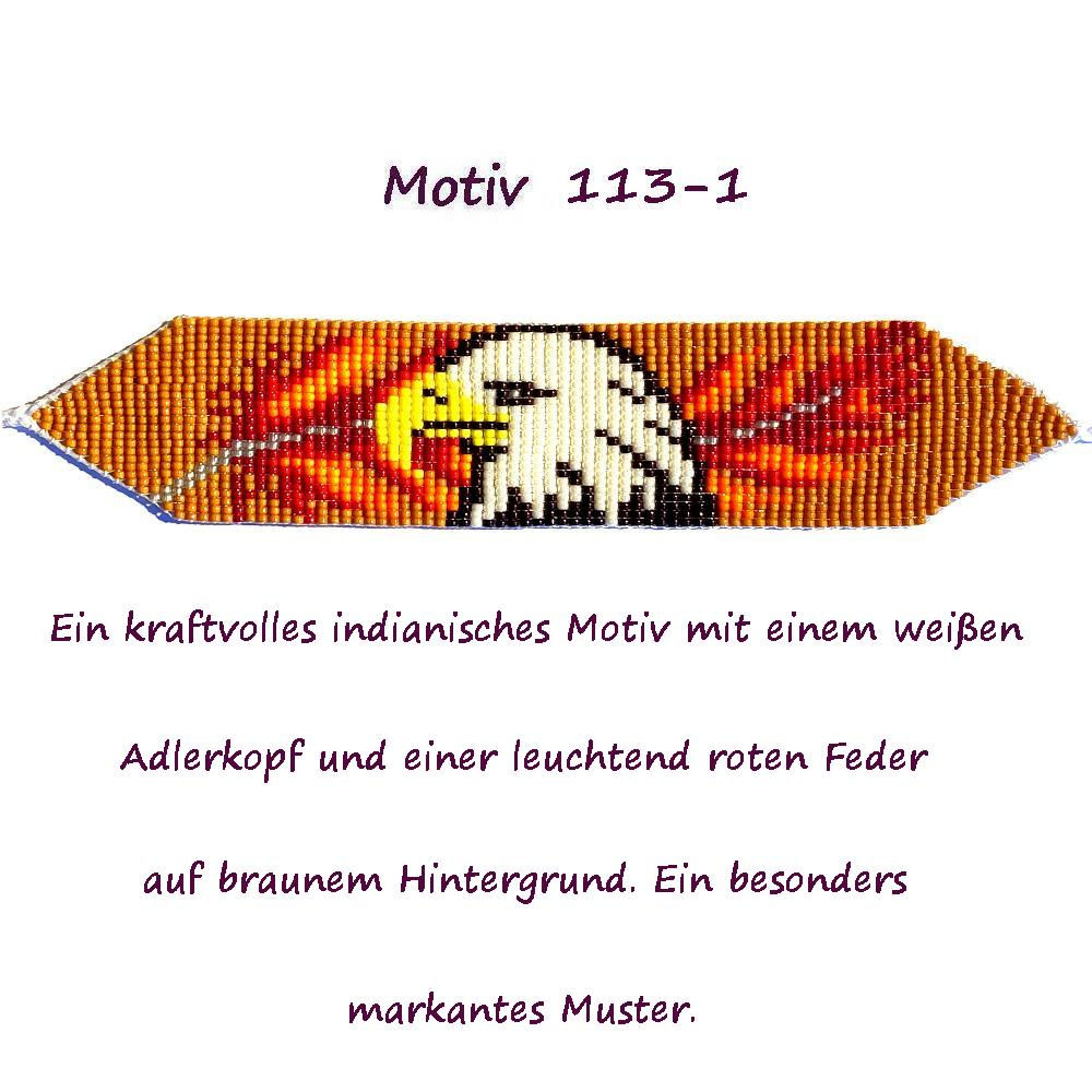 Adlerkopf mit roter Feder - Motiv 113