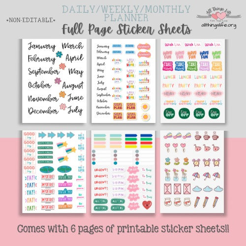 Thumbnail: Daily Weekly Monthly Planner Digital Download "Circles"