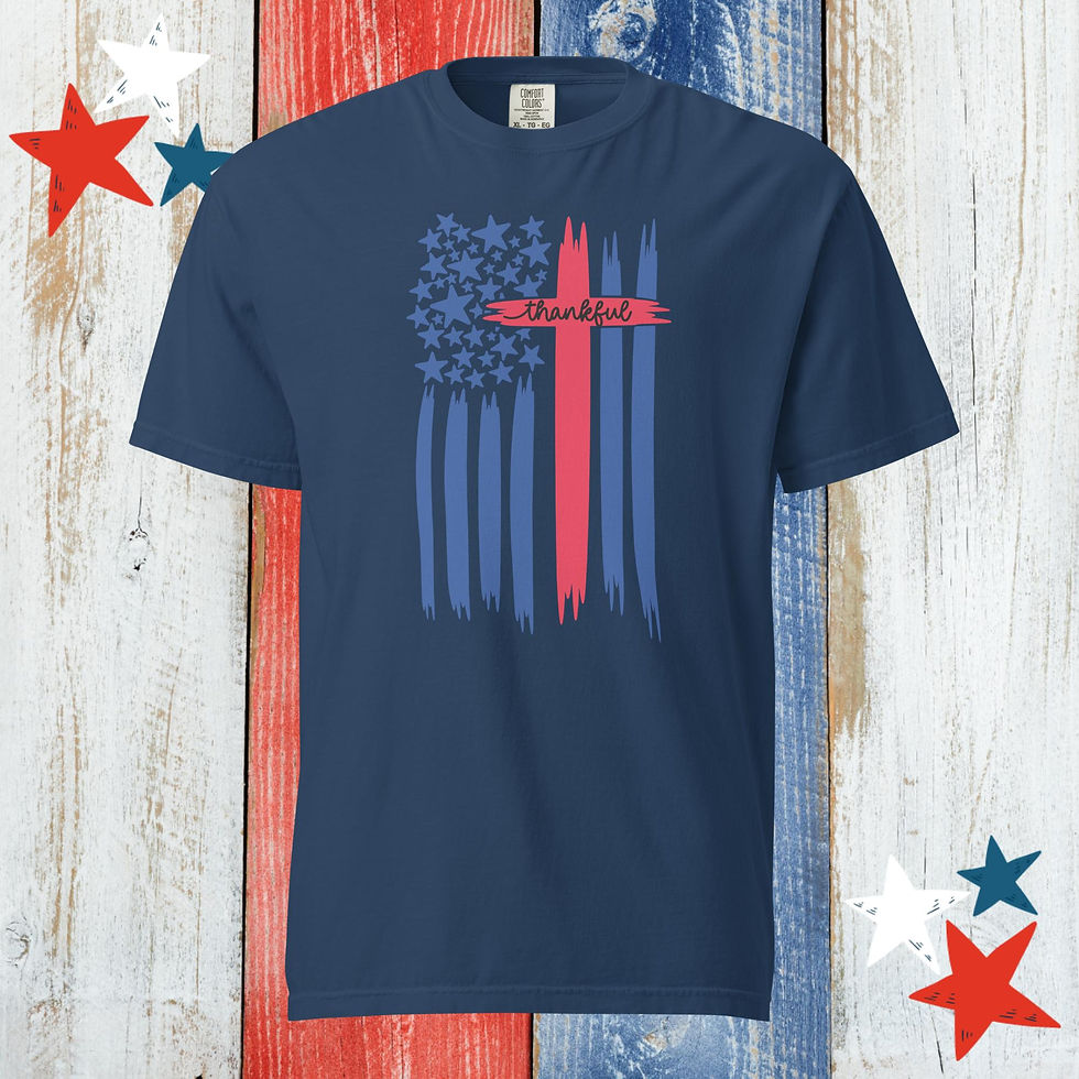 "Thankful" | UNISEX Patriotic Christian TShirt - True Navy