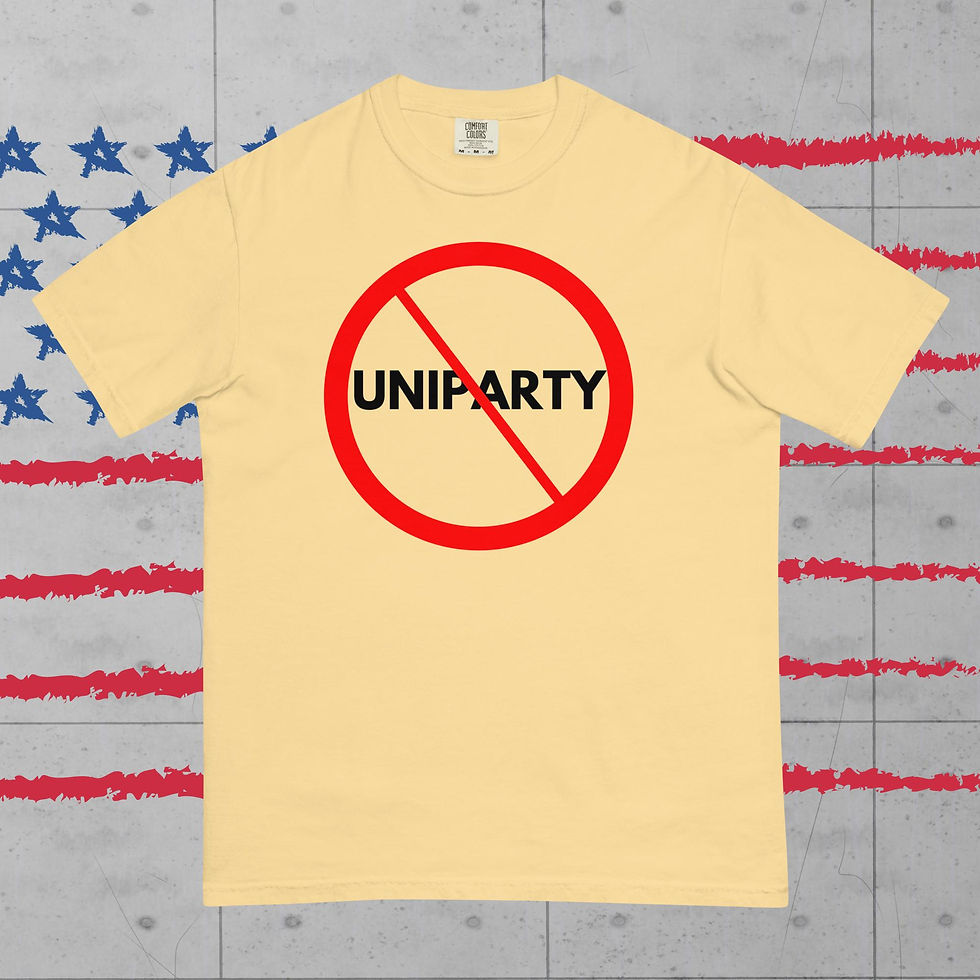 Thumbnail: "No UNIPARTY" | UNISEX Patriotic TShirt - Butter