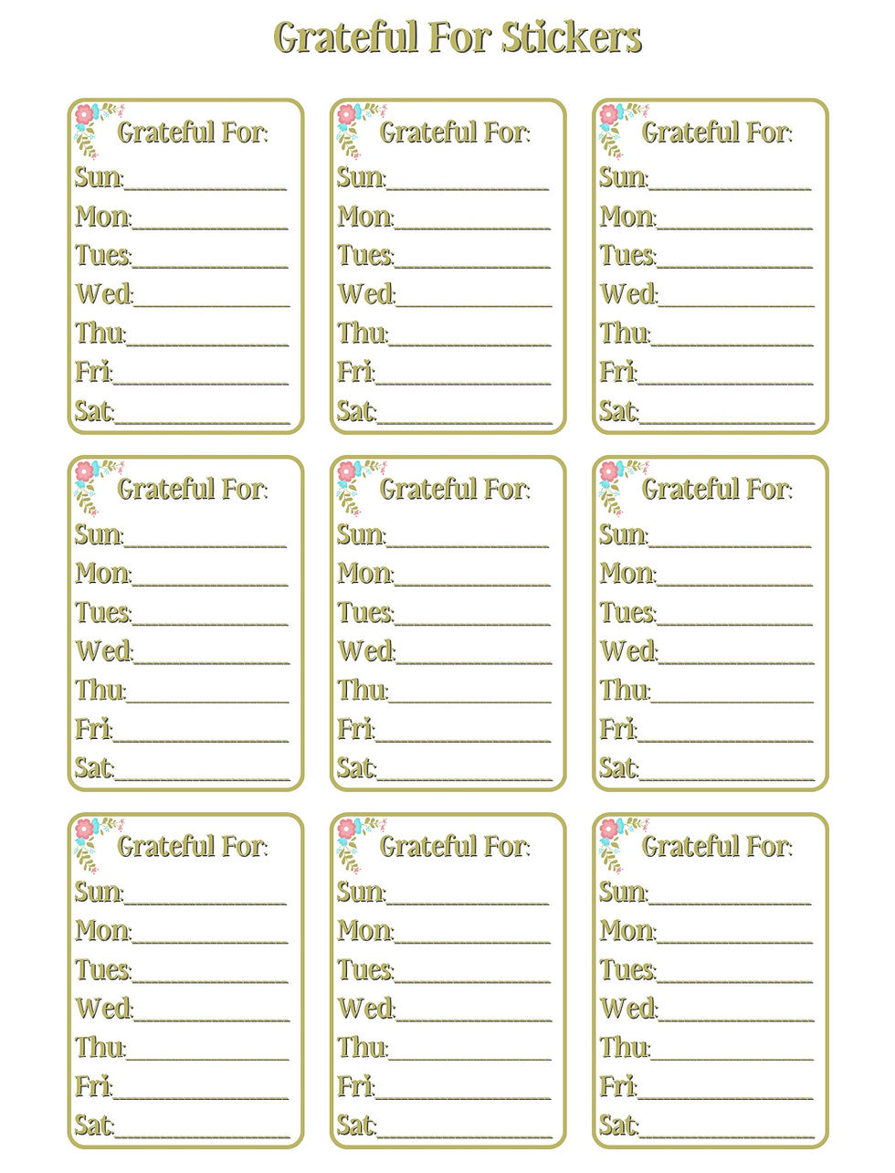 Thumbnail: Daily Bible Study Sheets Digital Download - Teal Flowers "Grateful For"