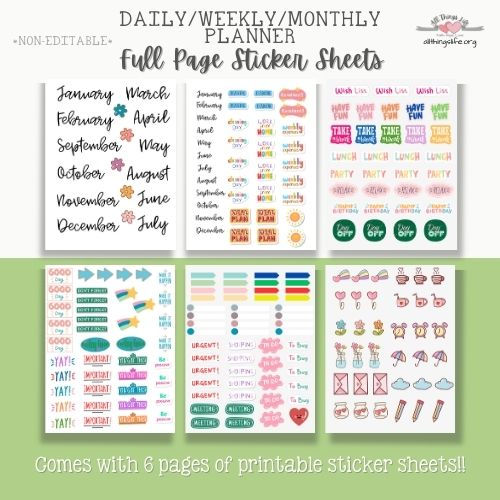 Thumbnail: Daily/Weekly/Monthly Planner - Digital Download - "Succulents" Design