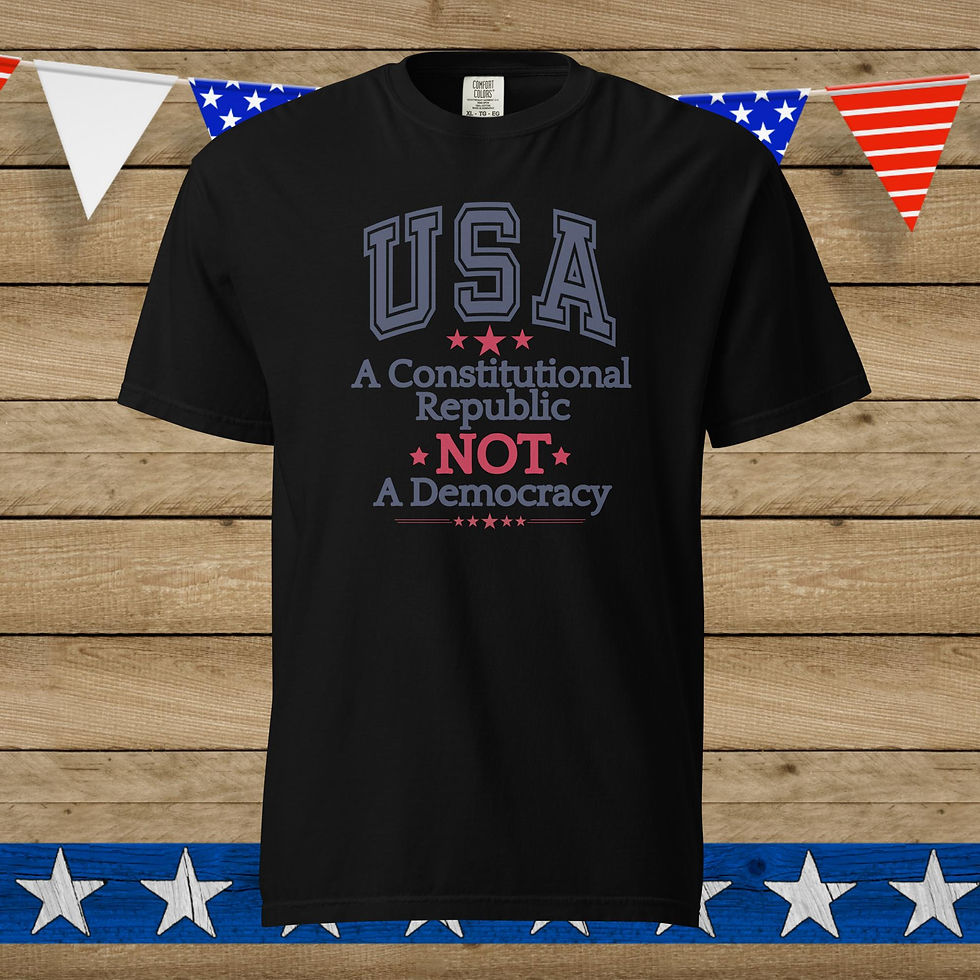 "USA - A Constitutional Republic" | UNISEX Patriotic TShirt - Black