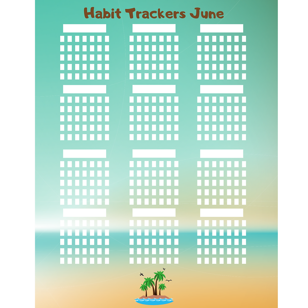 Thumbnail: Habit Tracker - Planner Insert - Digital Download June