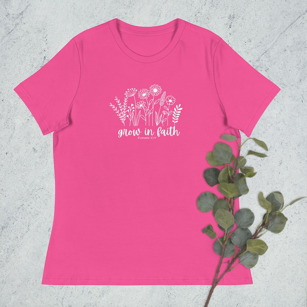 Thumbnail: Berry | "Grow in Faith" - Romans 10:17 | Christian Shirt