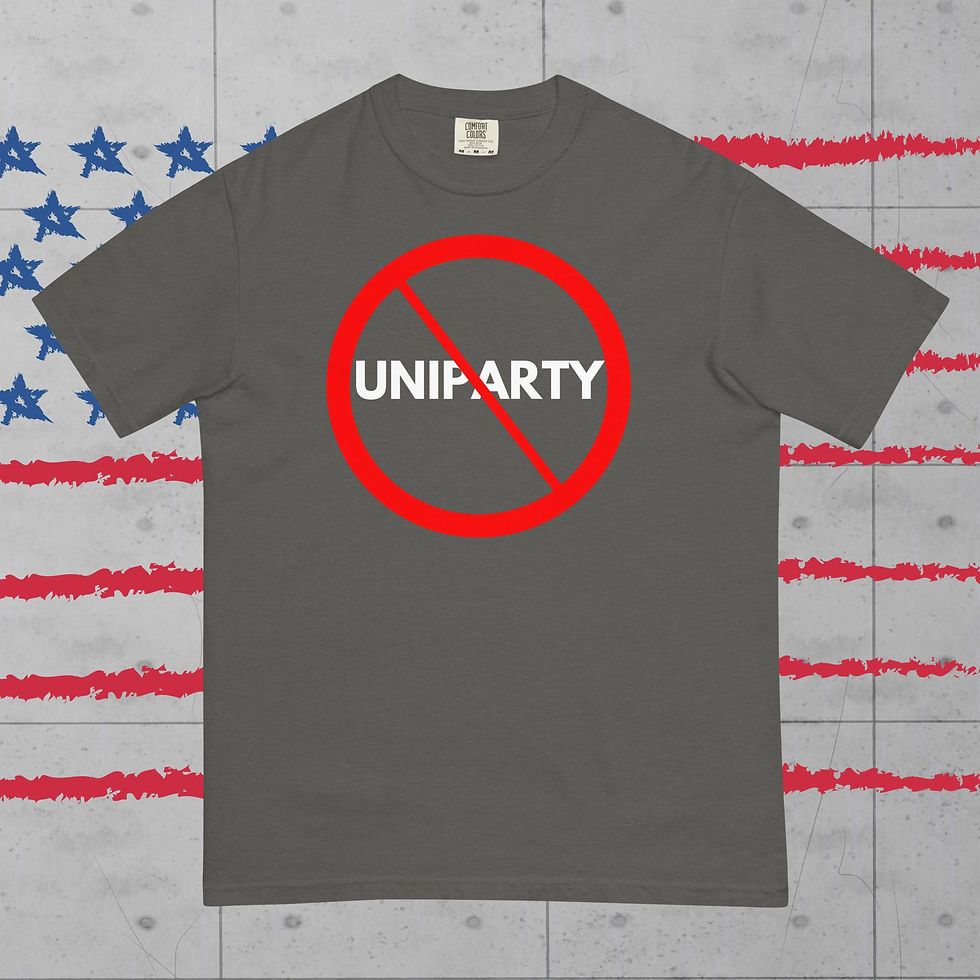 Thumbnail: "No UNIPARTY" | UNISEX Patriotic TShirt - Pepper