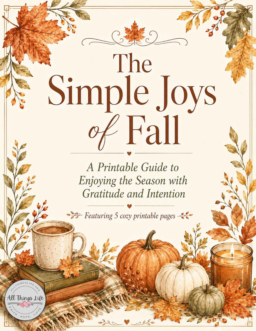The Simple Joys of Fall Printable Guide for Fall. FREE download sent to your inbox.