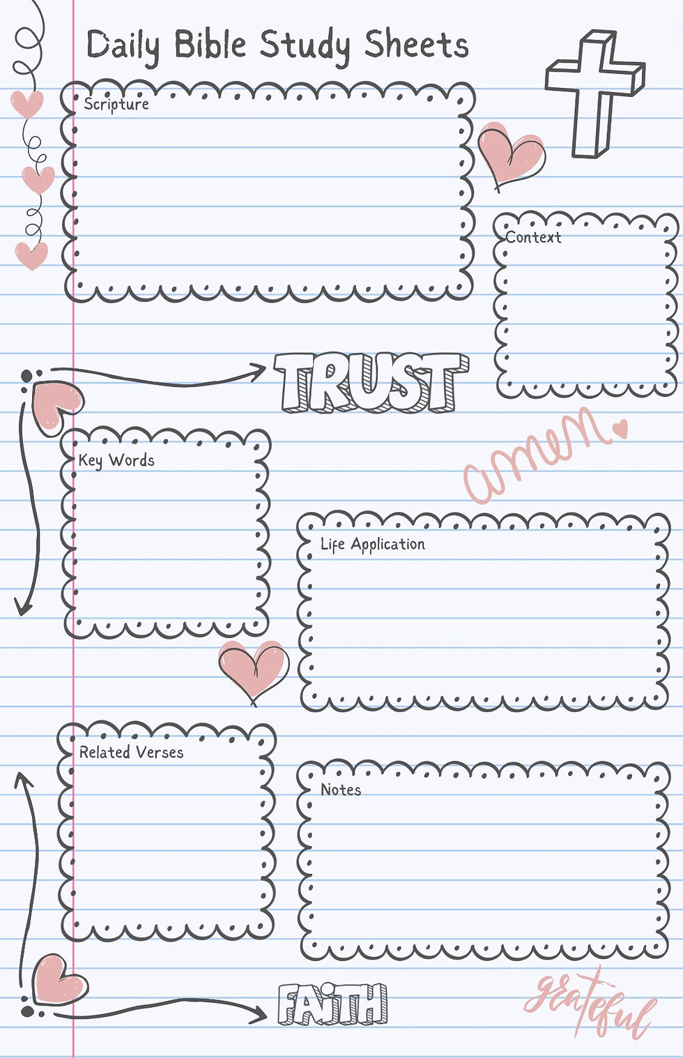 Bible Doodles - Daily Bible Study Sheets - Digital Download | All Things Life bible-doodles-daily-bible-study-sheets-digital-download-all-things-life