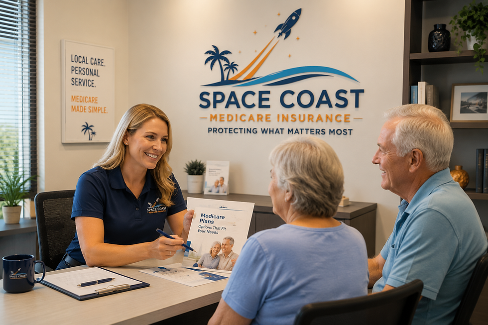 Agent helping seniors at Space Coast Medicare Insurance
