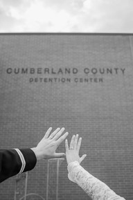 couple showing rings at cumberland county elopement wedding