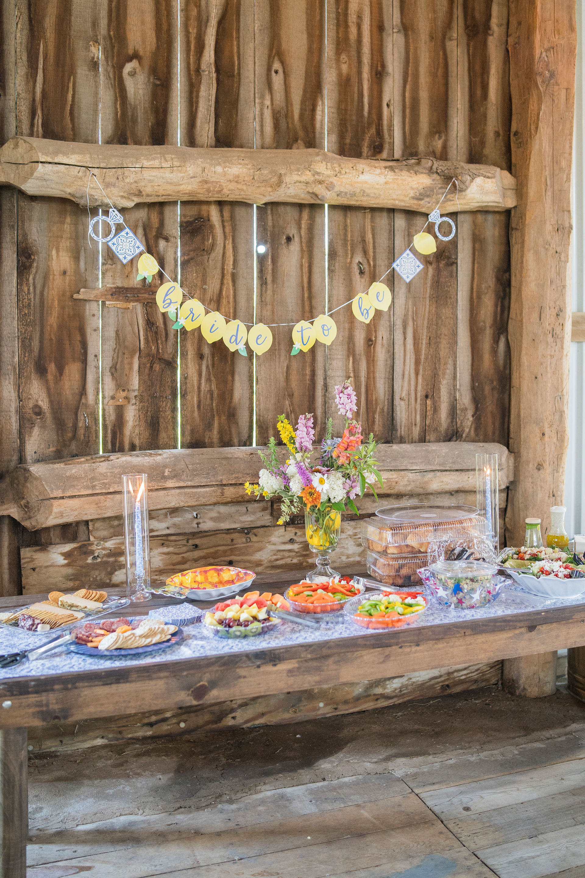 bridal shower food setup