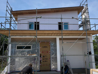 雲仙市吾妻町漆喰塗壁の下地