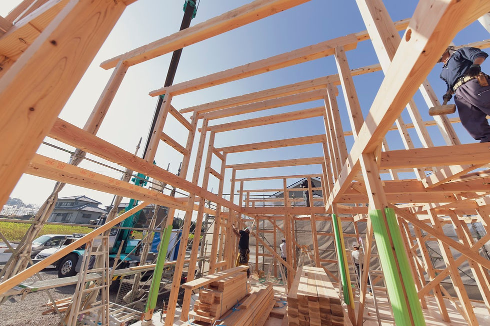 雲仙市愛野町N様邸吹き抜けの骨組み