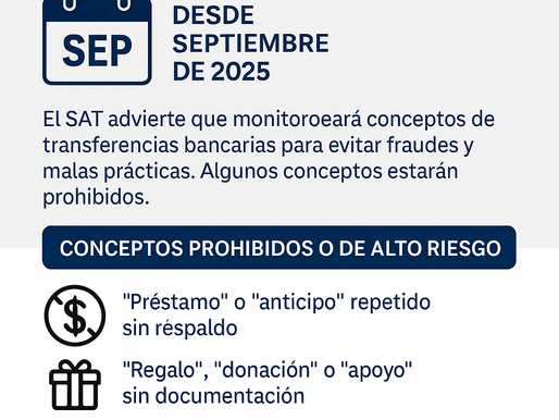 SAT prohibirá ciertos conceptos en transferencias