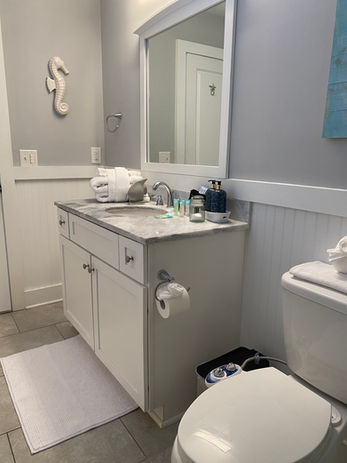 Airbnb bathroom gleaming with perfection after deep cleaning by our skilled technicians.