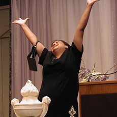 OperaWorks performer expressing emotion in theatrical opera scene