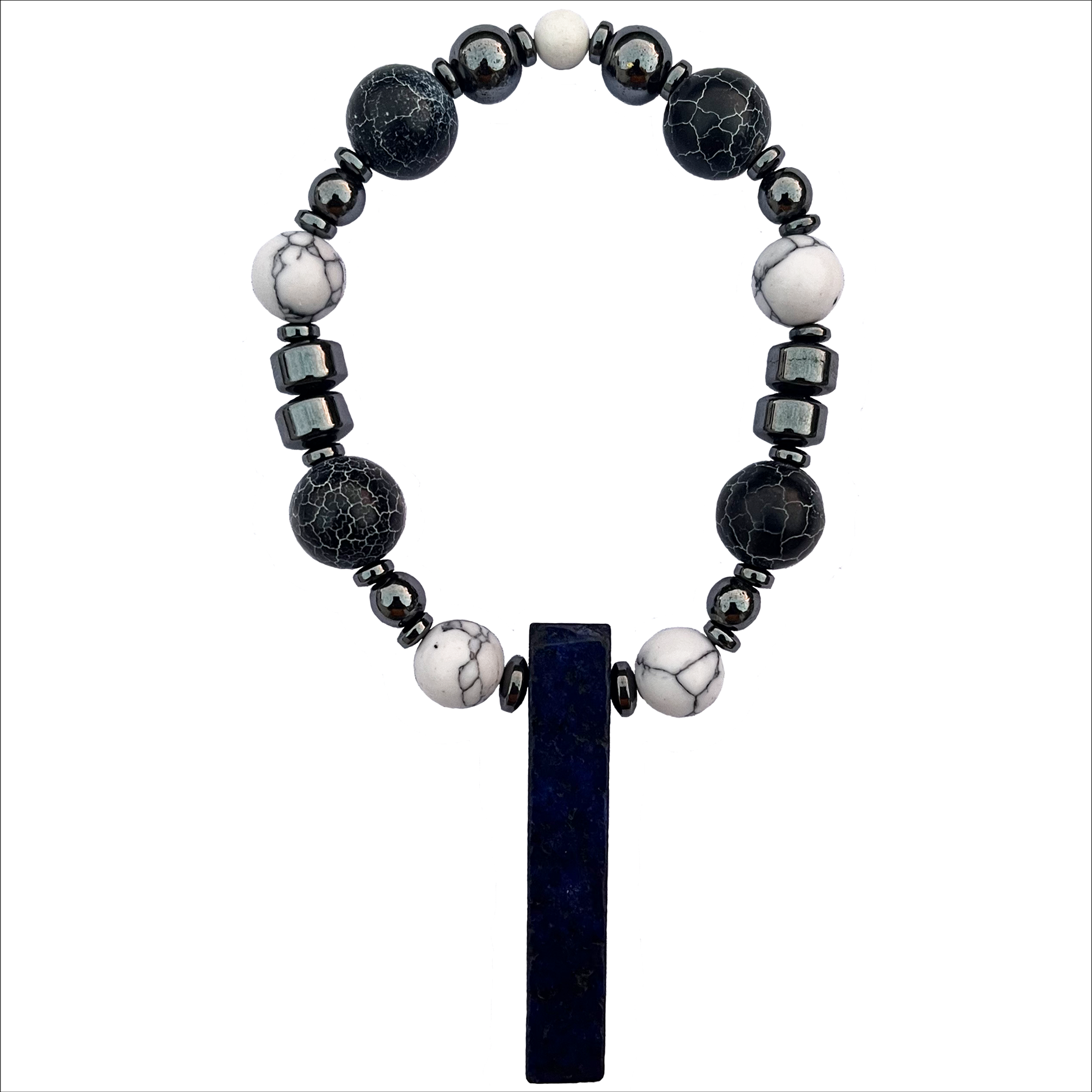 Lapis Lazuli, Howlite, and Hematite bracelet