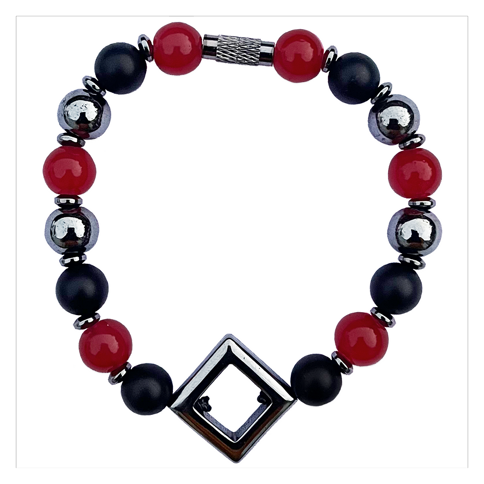 Carnelian, Onyx, and Hematite bracelet