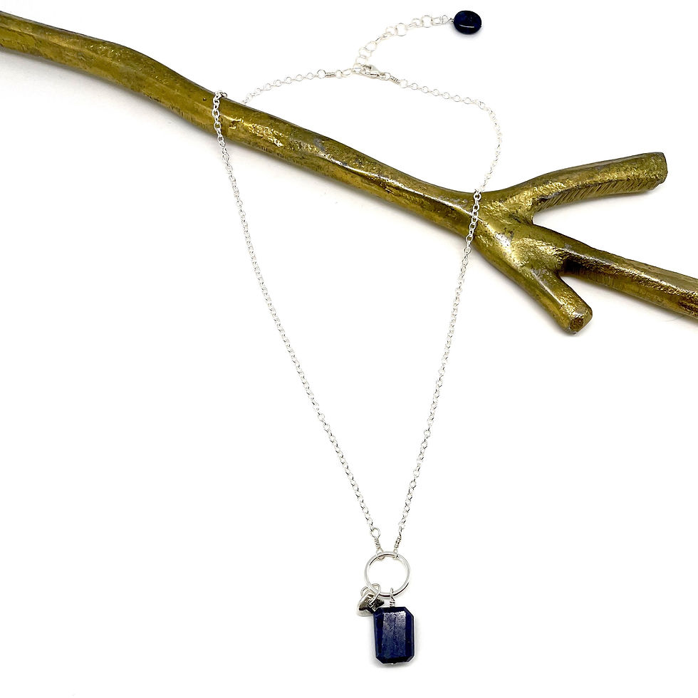 Thumbnail: CASSANDRA Lapis Lazuli Adjustable Drop Necklace
