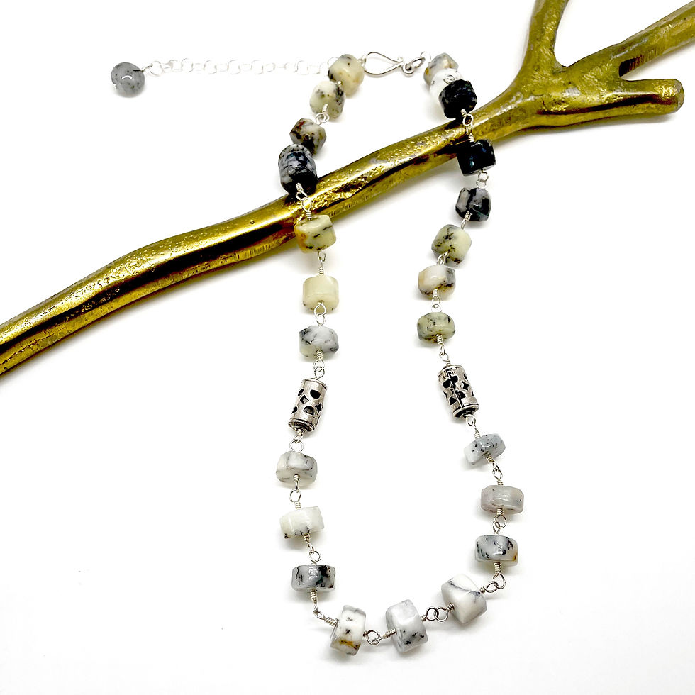 Thumbnail: MAEVE Dendritic Opal Adjustable Necklace