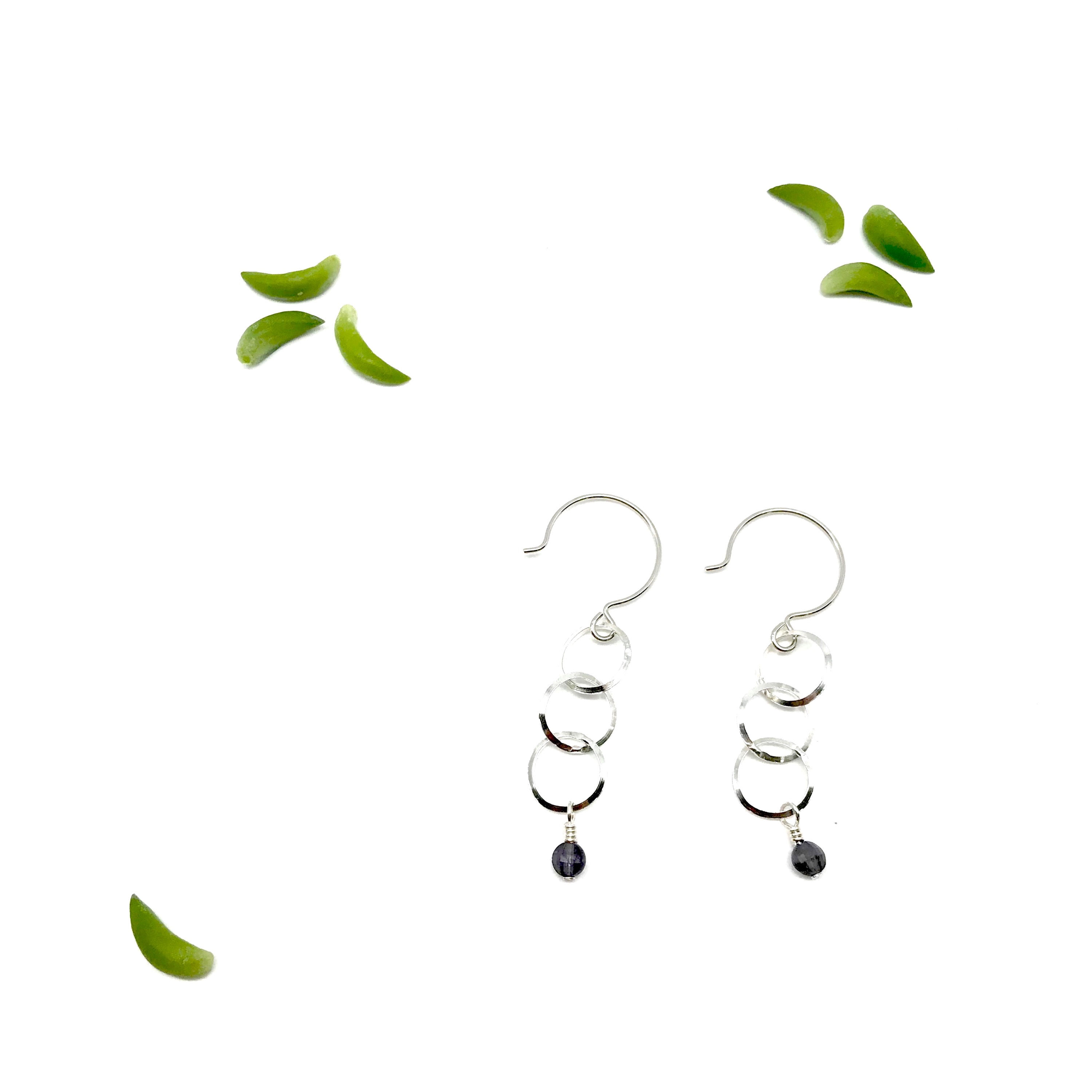 INES  Iolite Drop Earrings