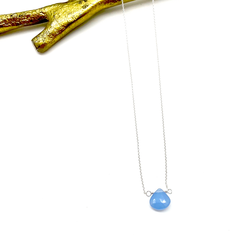 Thumbnail: SIOBHAN Blue Chalcedony Necklace - 3 lengths