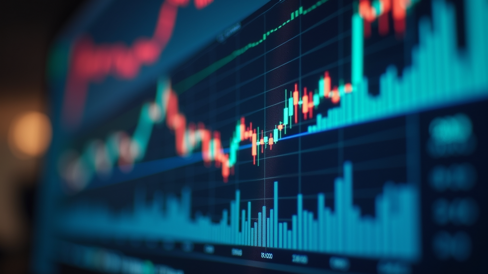 Eye-level view of a financial trading dashboard